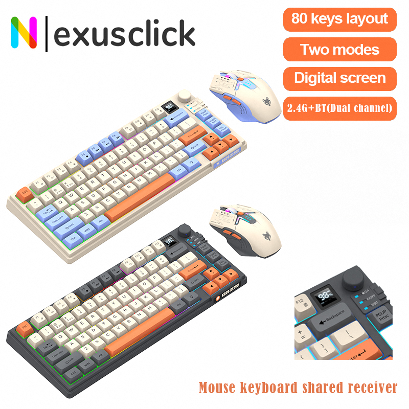 Gaming Keyboard Bluetooth - New Dual-Mode 80 Keys Wireless Gaming