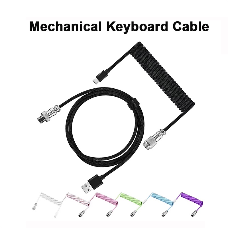 Coiled Usb Cable - 3m Type C Mechanical Keyboard Coiled