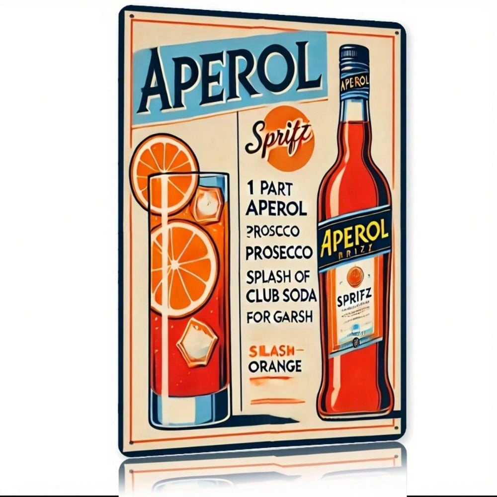 Brass Weight Plate - Vintage Aperol Spritz Metal Sign, Retro