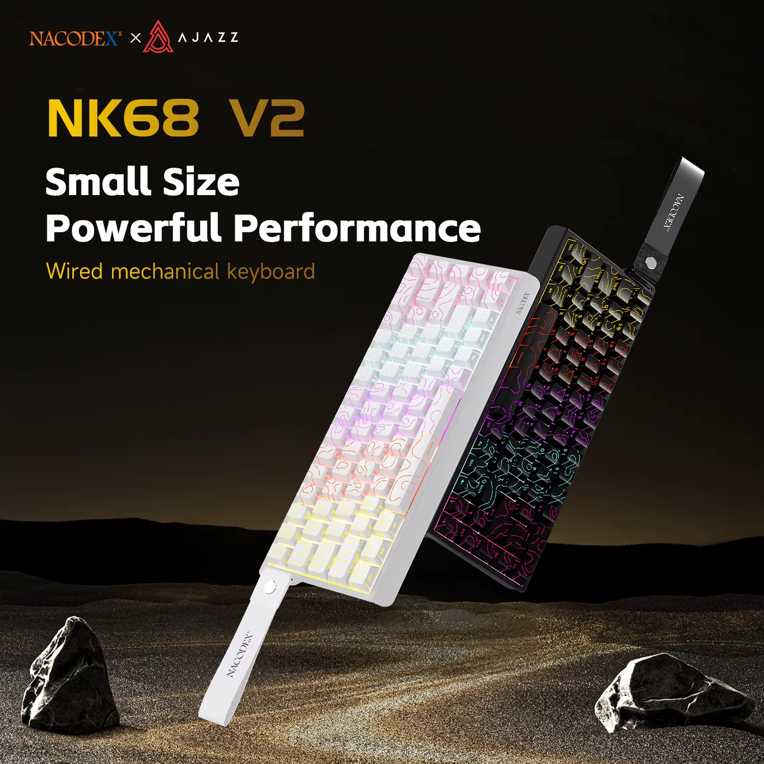 Gaming Keyboard Blue Switches - AJAZZ NK68V2 Single-Mode Wired Mechanical Keyboard