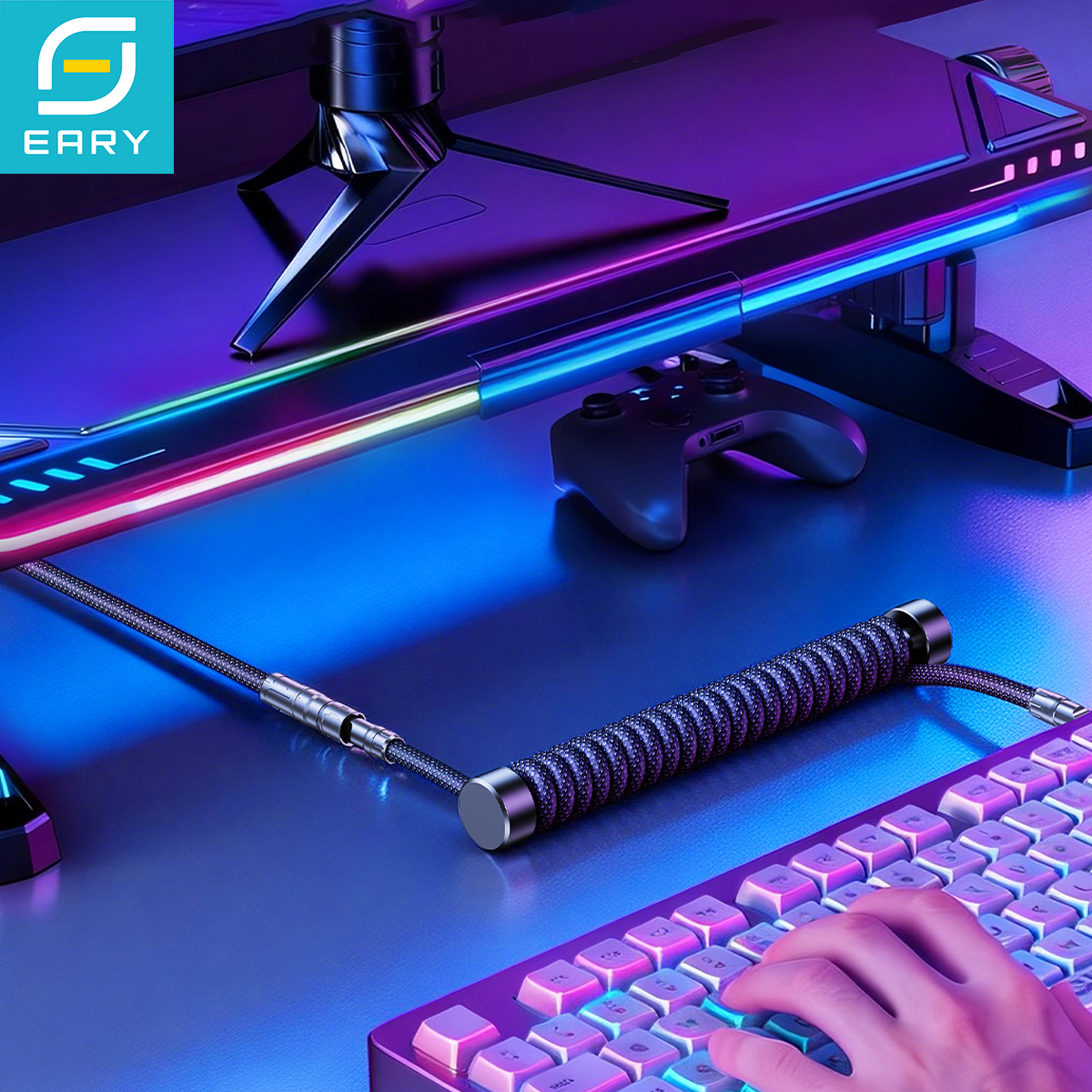 Coiled Usb Cable - Eary 1.2m Coiled Keyboard Cable USB