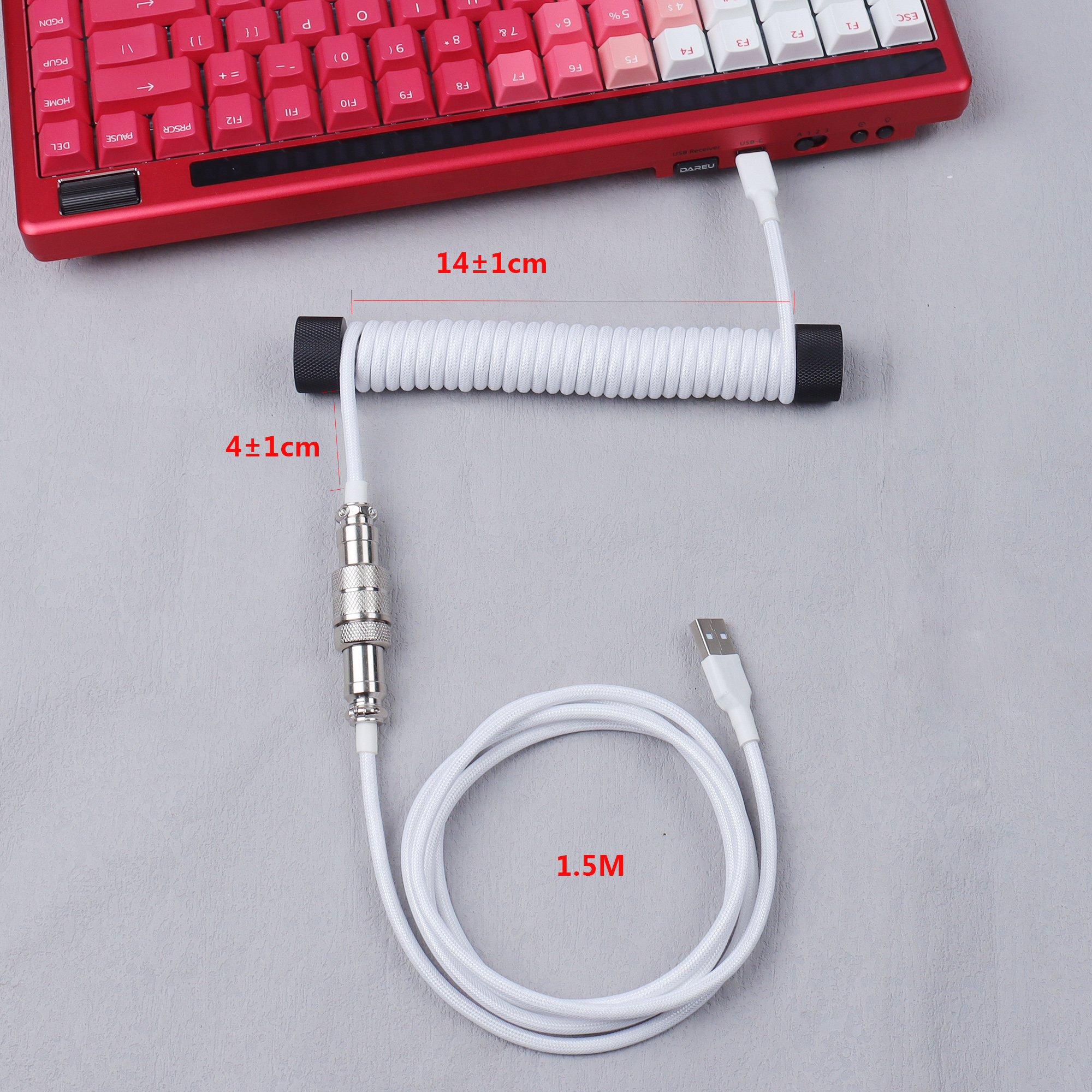 Coiled Usb Cable - 【LANO】White Double Sleeved Wire coiled keyboard