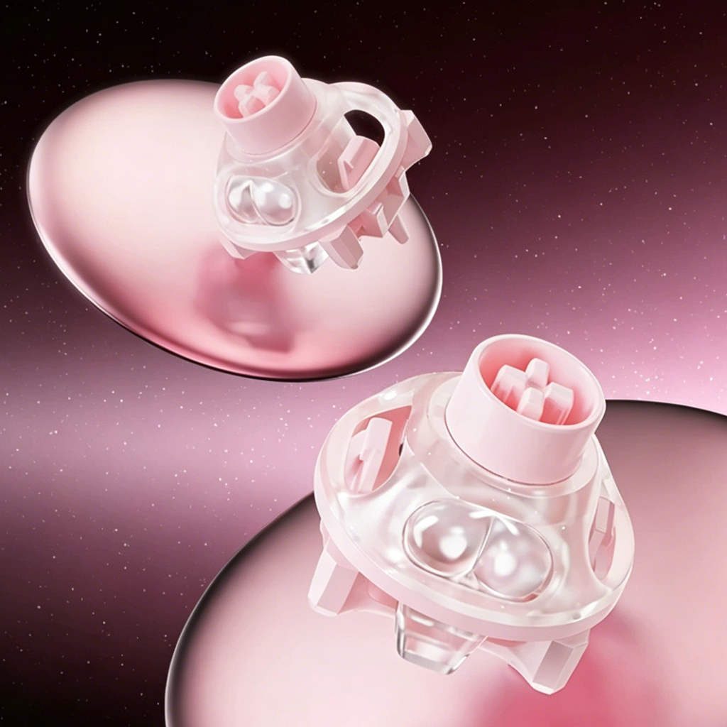 UFO Peach Pink Magnetic Switch - مراجعة Gaming Keyboard Thocky وسعره