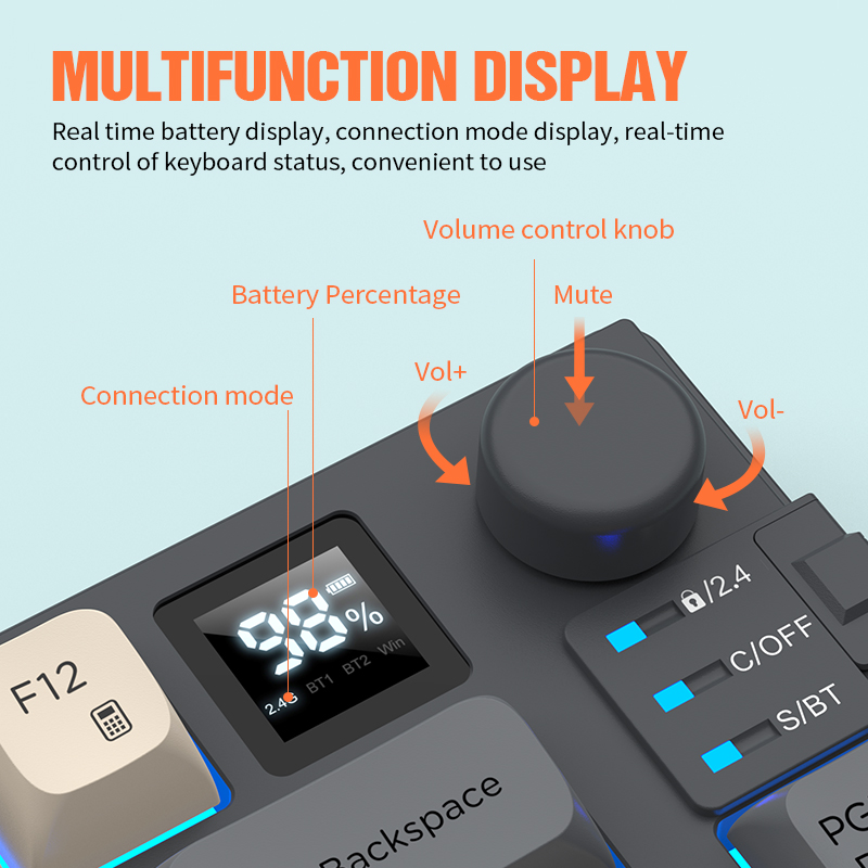 New Dual-Mode 80 Keys Wireless - مراجعة Gaming Keyboard Bluetooth وسعره