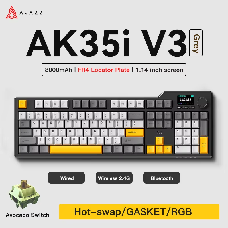Ajazz AK35I V3/V4 MAX Tri-mode - مراجعة Gaming Keyboard Tkl وسعره