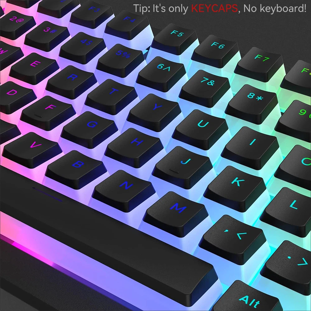 New Pudding PBT Keycaps 129 Ke - مراجعة Gaming Keyboard Blue Switches وسعره