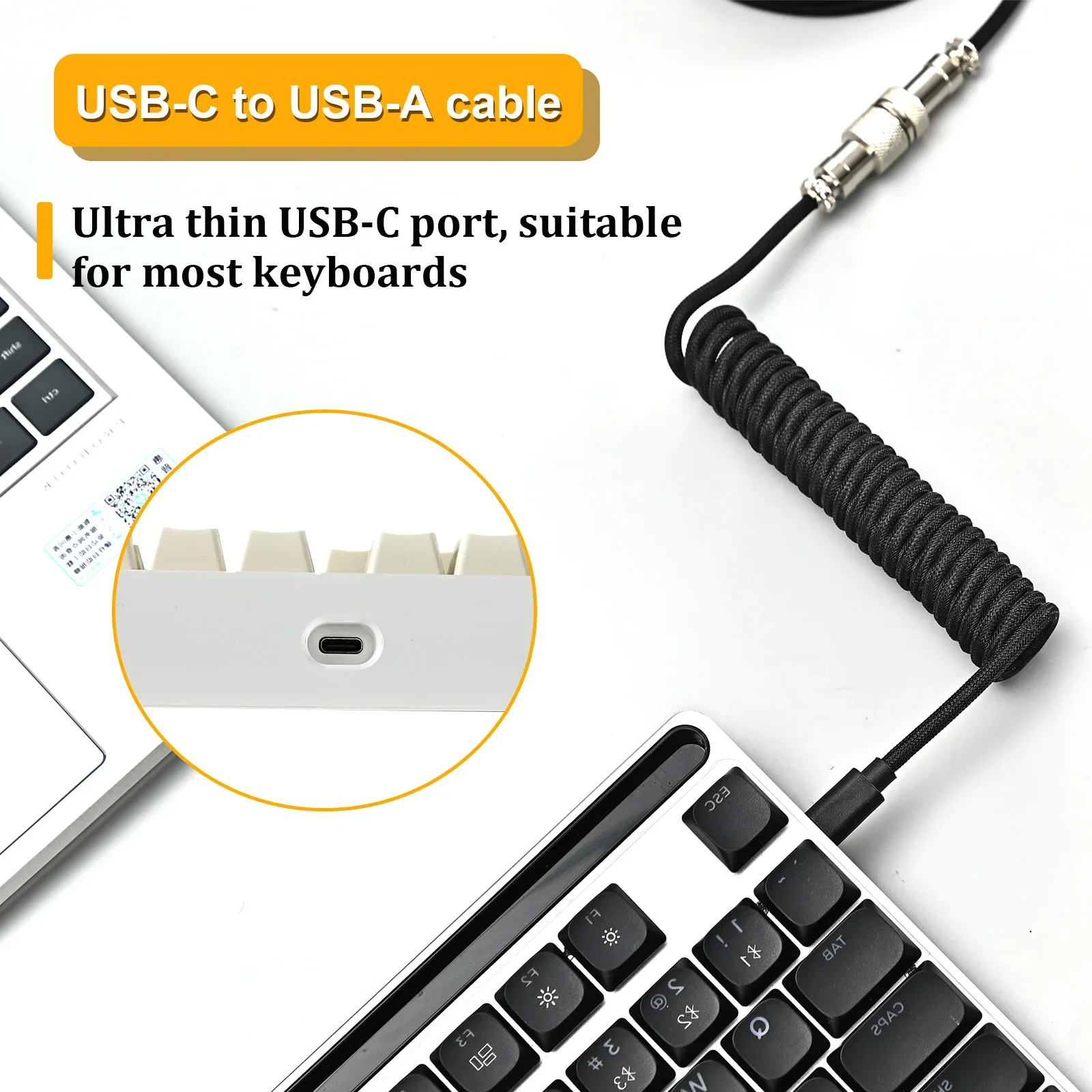 New Type C Coiled Cable USB Av - مراجعة Coiled Usb Cable وسعره