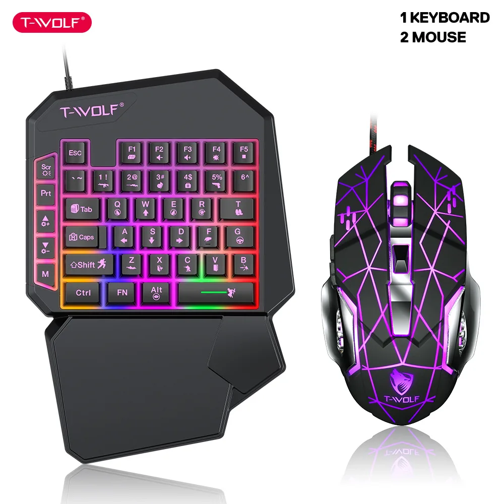 T-WOLF TF900 One Handed Keyboa - مراجعة Gaming Keyboard Mobile وسعره