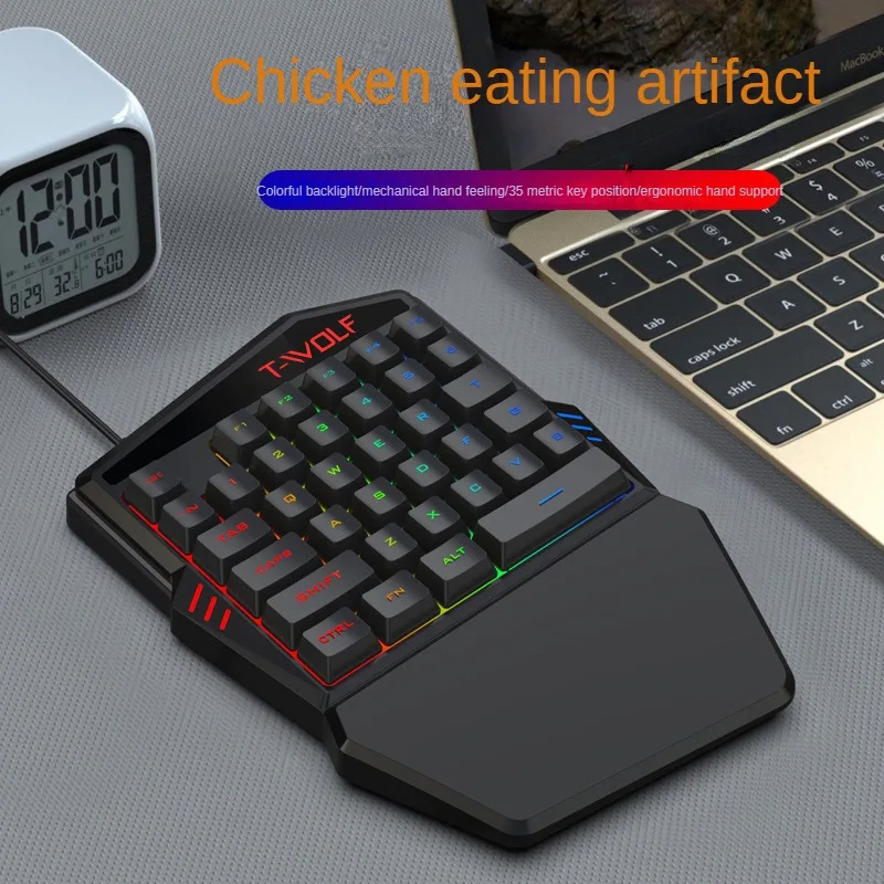 T-WOLF TF900 One Handed Keyboa - مراجعة Gaming Keyboard Mobile وسعره