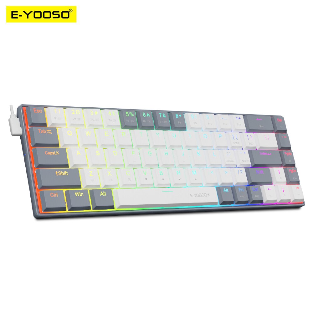 E-YOOSO A68 RGB Mini Slim USB  - مراجعة Gaming Keyboard Mobile وسعره