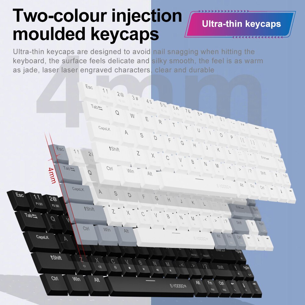 E-YOOSO A68 RGB Mini Slim USB  - مراجعة Gaming Keyboard Mobile وسعره
