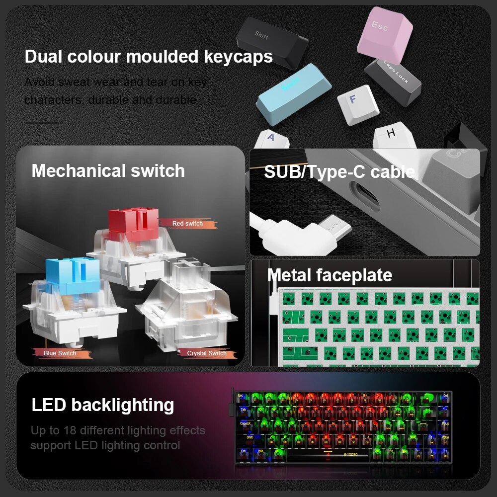E-YOOSO Z686 USB Mini Slim Mec - مراجعة Gaming Keyboard Mobile وسعره