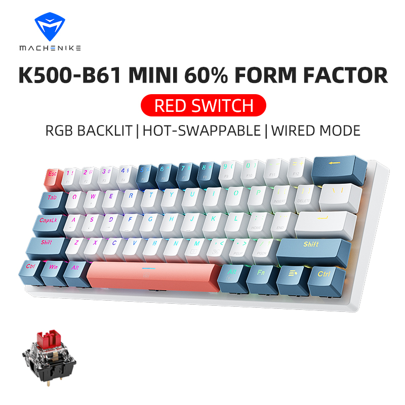 K500-B61 Machenike Mini Mechan - مراجعة Gaming Keyboard Blue Switches وسعره