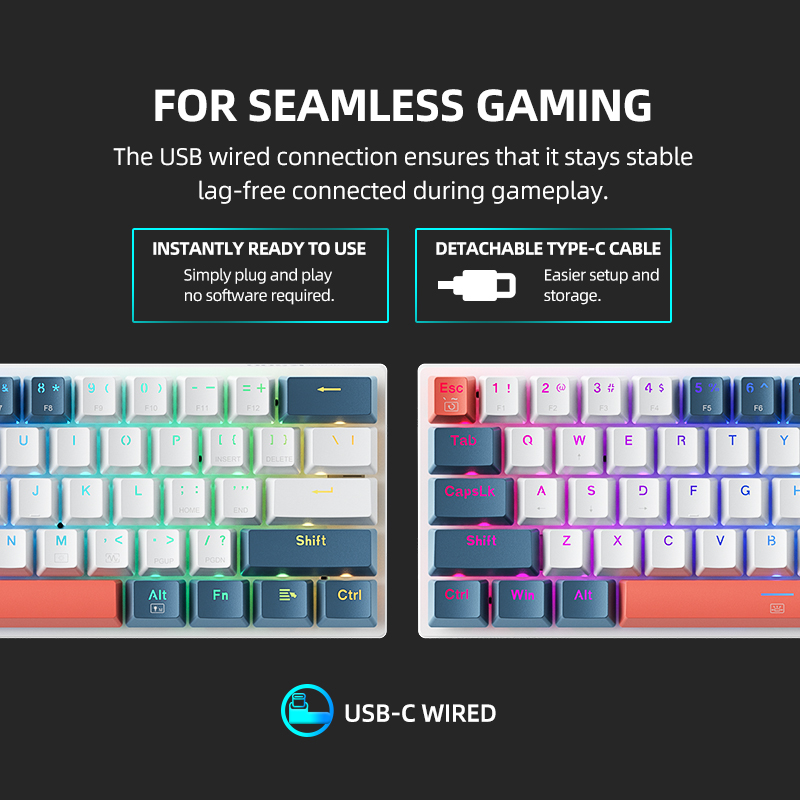 K500-B61 Machenike Mini Mechan - مراجعة Gaming Keyboard Blue Switches وسعره