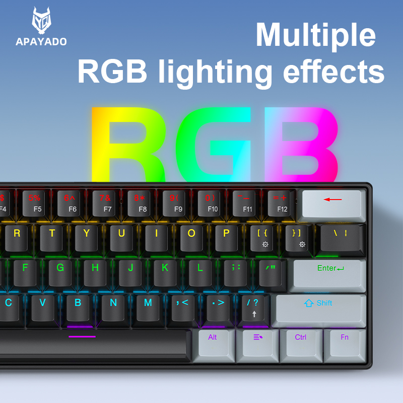 APAYADO K61 Mini Mechanical Ke - مراجعة Gaming Keyboard Blue Switches وسعره