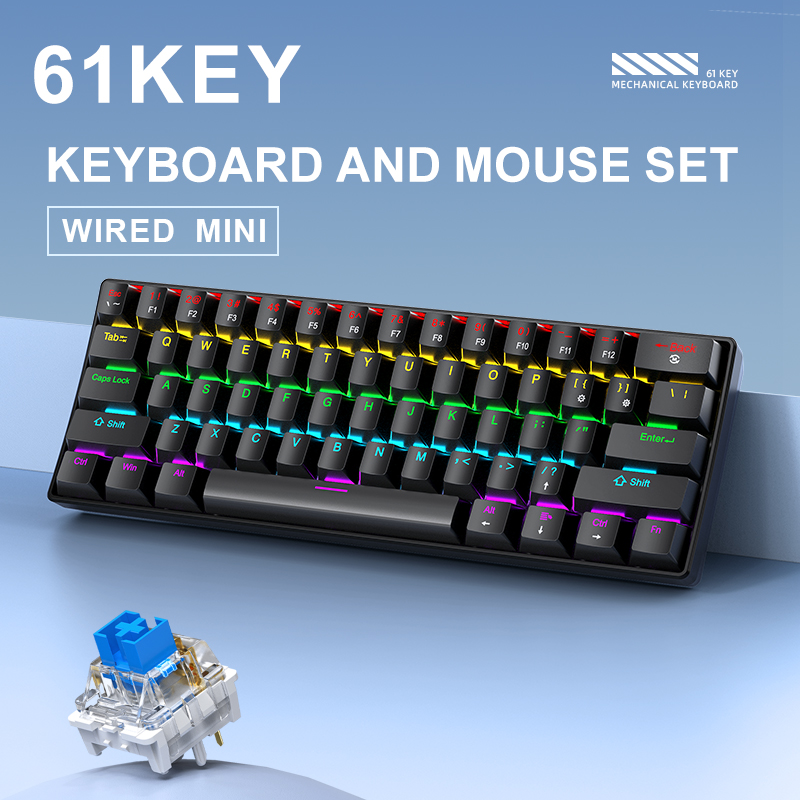 APAYADO K61 Mini Mechanical Ke - مراجعة Gaming Keyboard Blue Switches وسعره