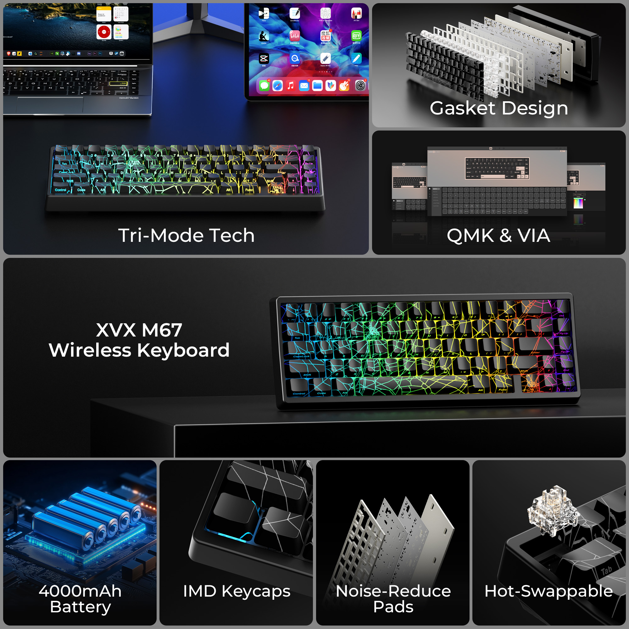 XVX M67 60% Percent Keyboard W - مراجعة Gaming Keyboard Thocky وسعره