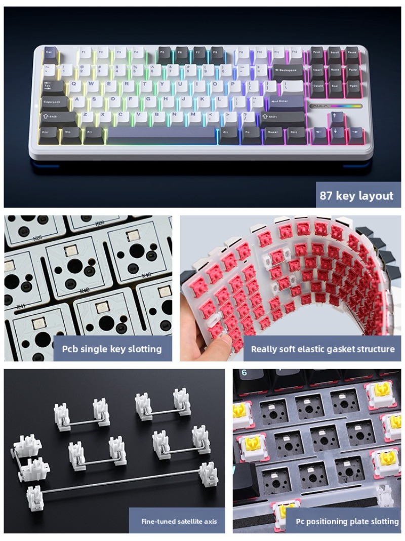 AULA F87 Pro Wireless Mechanic - مراجعة Gaming Keyboard Thocky وسعره