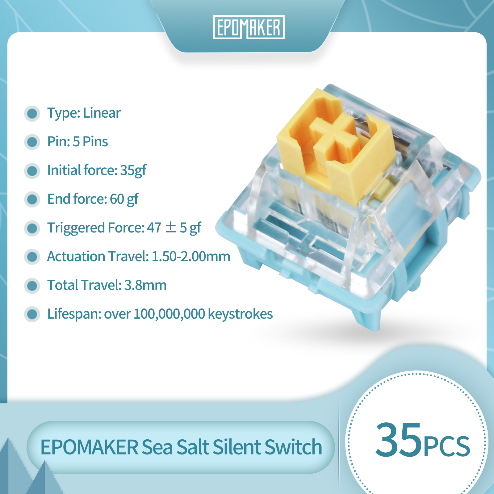 35 Pieces EPOMAKER Sea Salt Si - مراجعة Keyboard Lube Kit وسعره