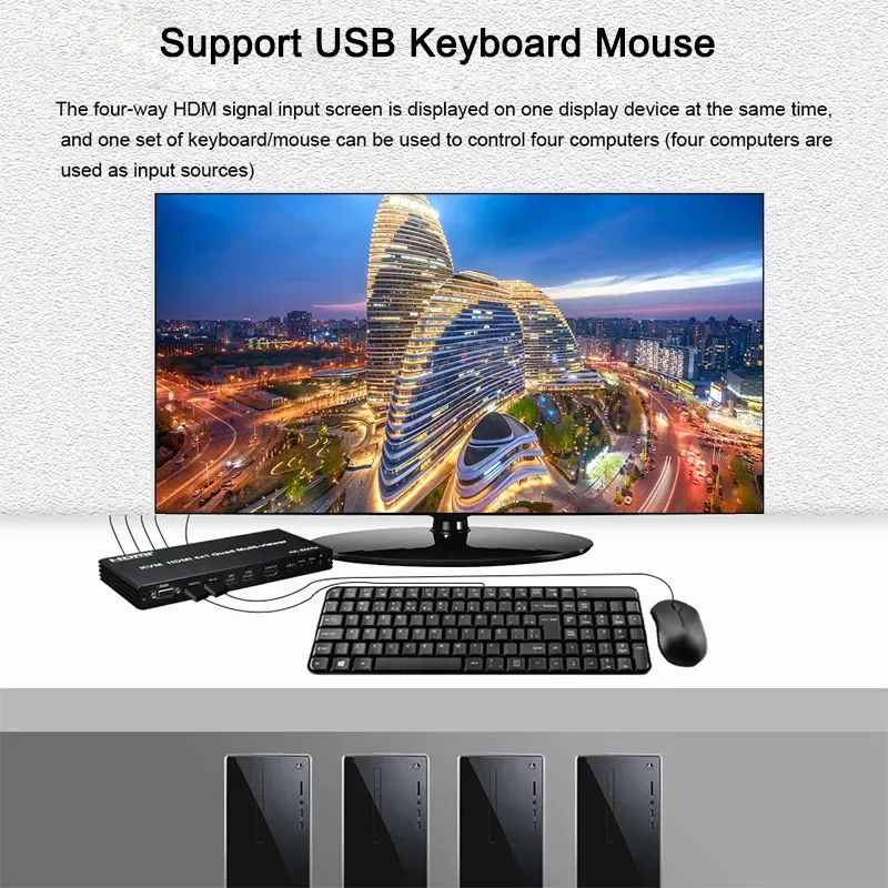 4K 60Hz HDMI Multiviewer 4x1 U - مراجعة Gaming Keyboard And Mouse For Xbox وسعره