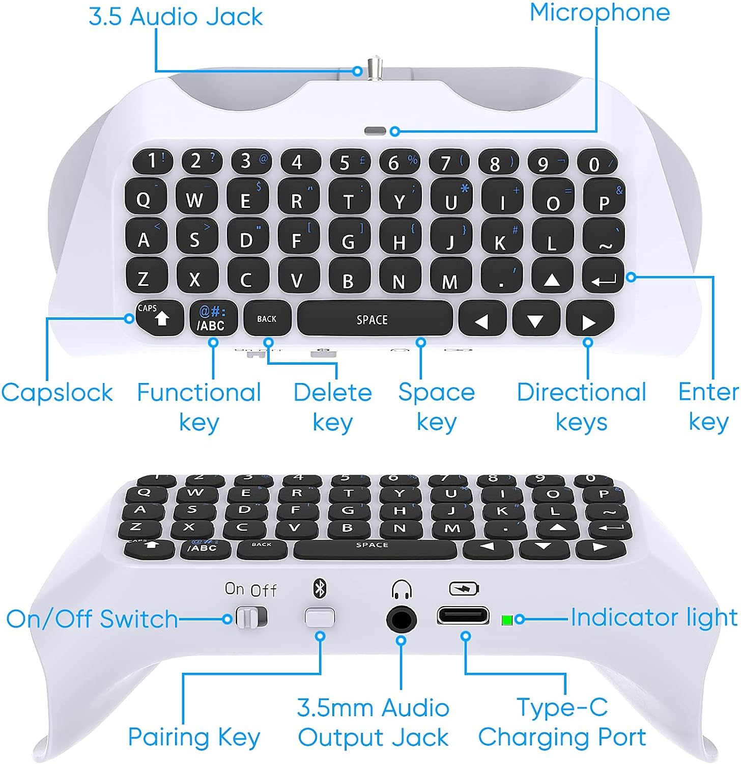 For PS5 Controller, Bluetooth  - مراجعة Gaming Keyboard Bluetooth وسعره