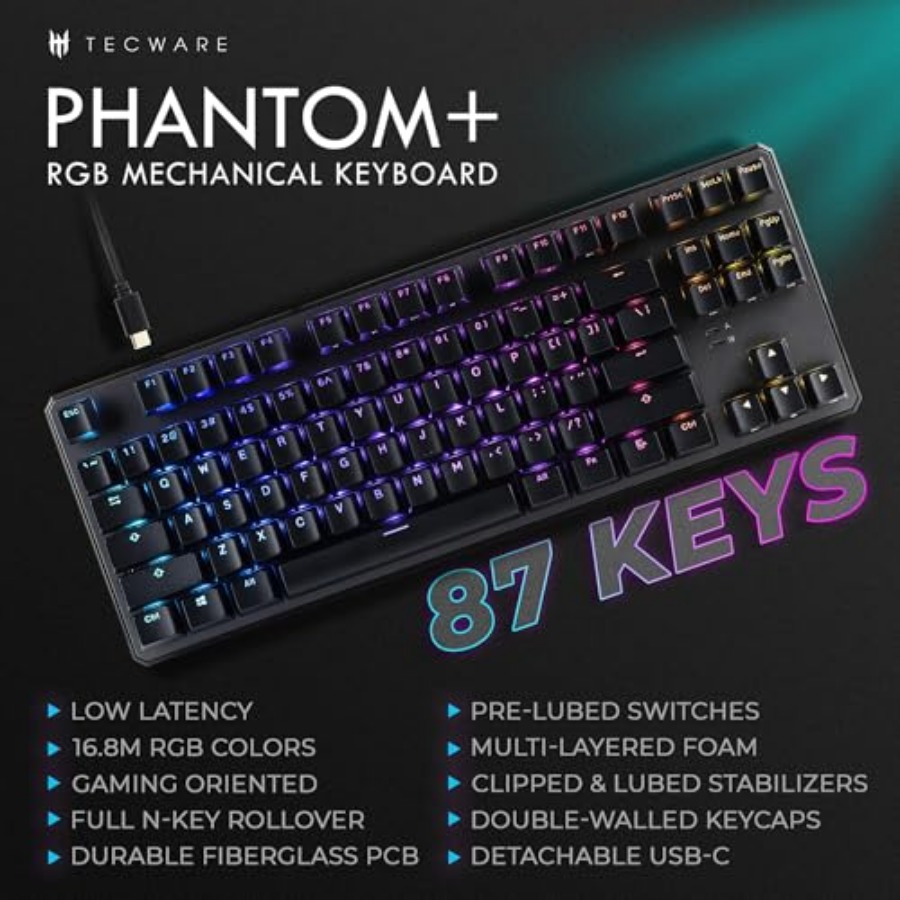 Phantom+ 87 Mechanical Gaming  - مراجعة Gaming Keyboard Thocky وسعره