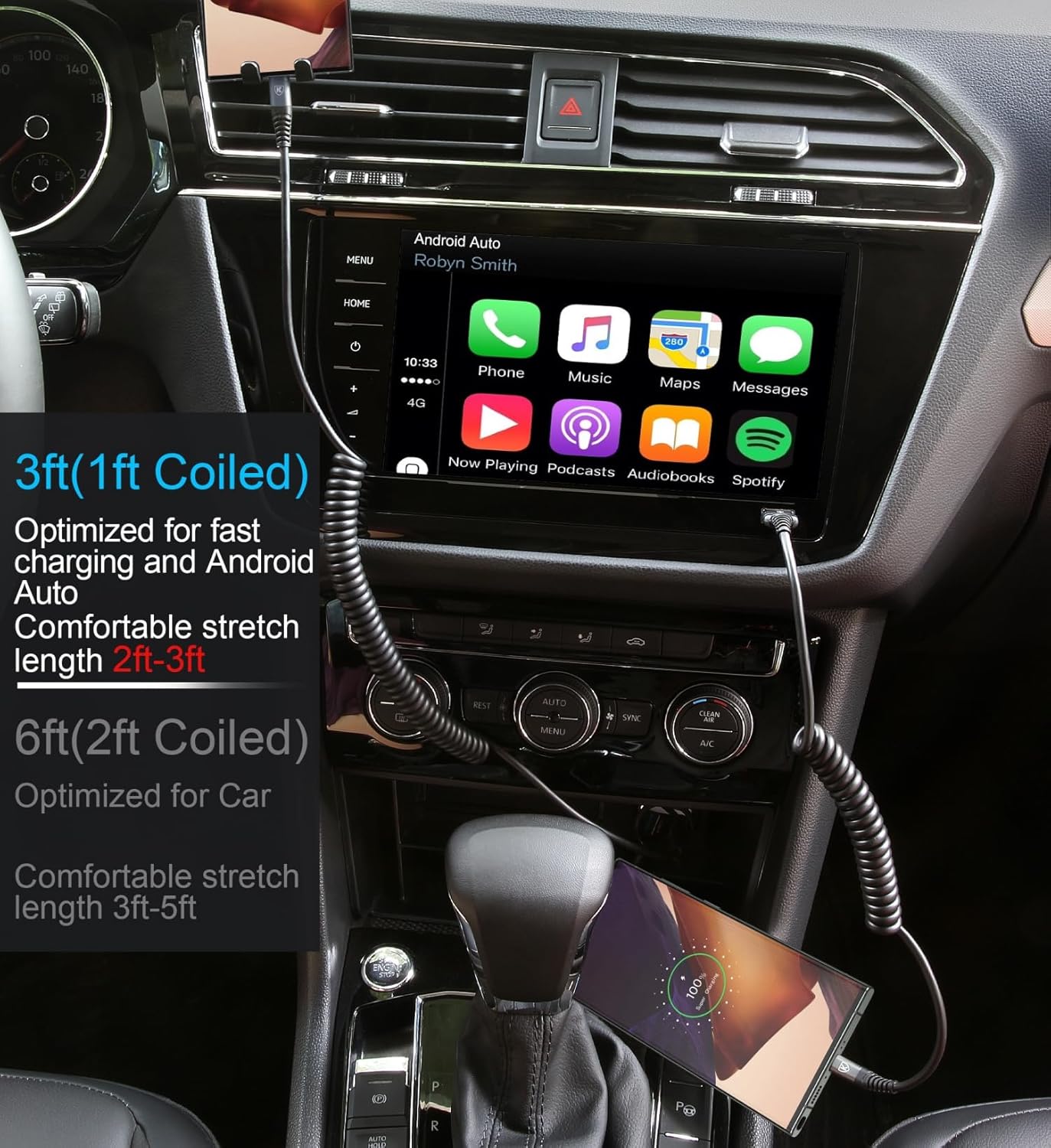 Coiled USB A to C Fast Chargin - مراجعة Coiled Usb Cable وسعره