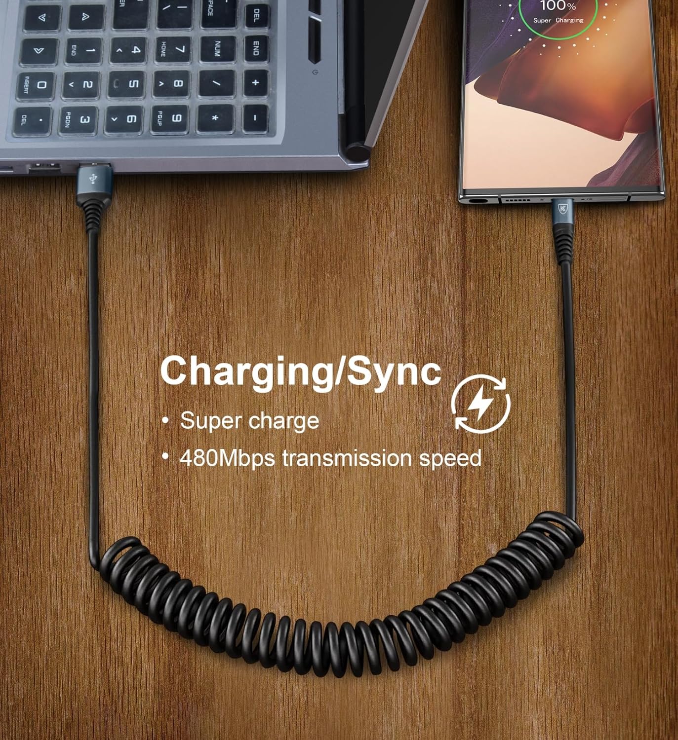 Coiled USB A to C Fast Chargin - مراجعة Coiled Usb Cable وسعره