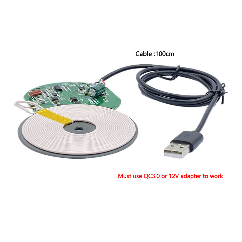 Fast Qi Wireless Charger Modul - مراجعة Coiled Usb Cable وسعره