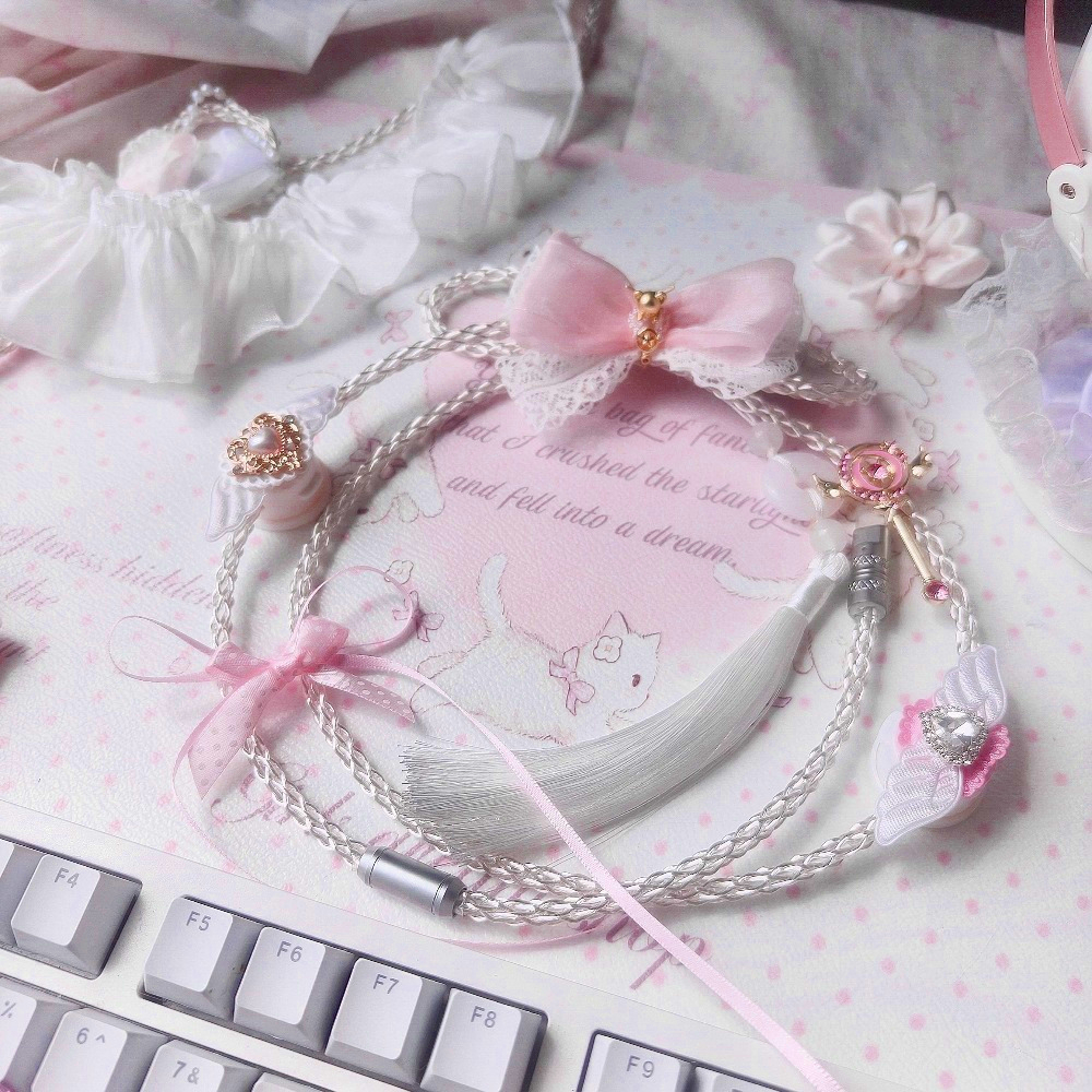 8K Luminous Keyboard Aviation  - مراجعة Coiled Usb Cable وسعره