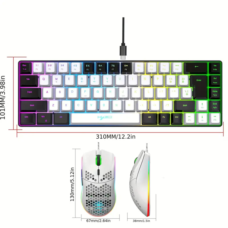 Ergonomic 68-Key Mini Wired Ke - مراجعة Gaming Keyboard And Mouse For Xbox وسعره