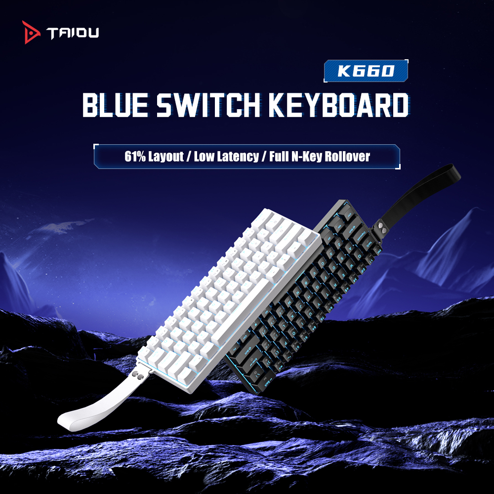 TAIDU K660 61 Keys Mechanical  - مراجعة Gaming Keyboard Blue Switches وسعره
