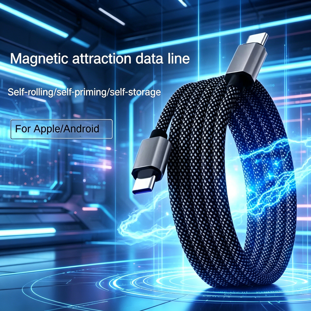 65W Self-coiling Magnetic Attr - مراجعة Coiled Usb Cable وسعره
