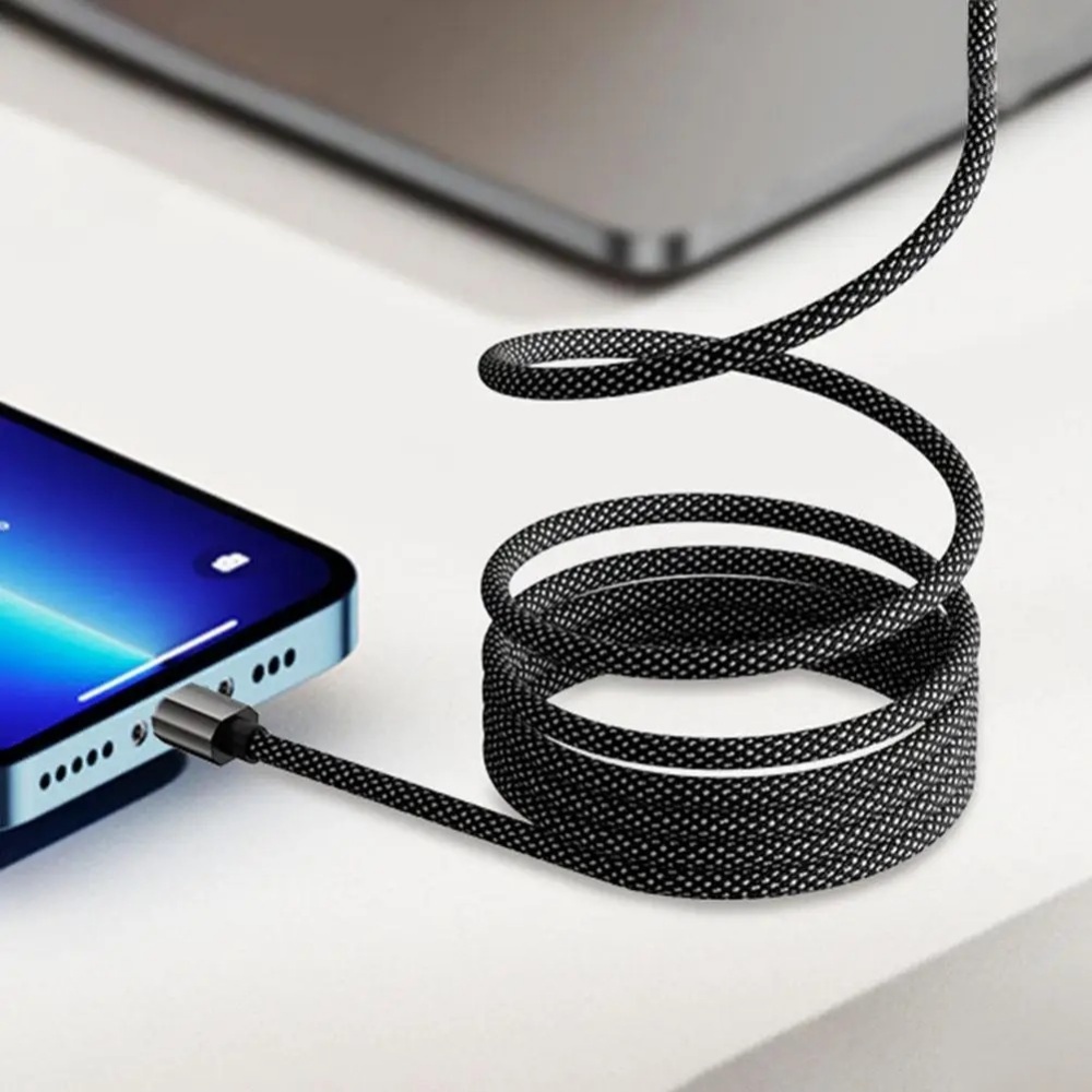 65W Self-coiling Magnetic Attr - مراجعة Coiled Usb Cable وسعره