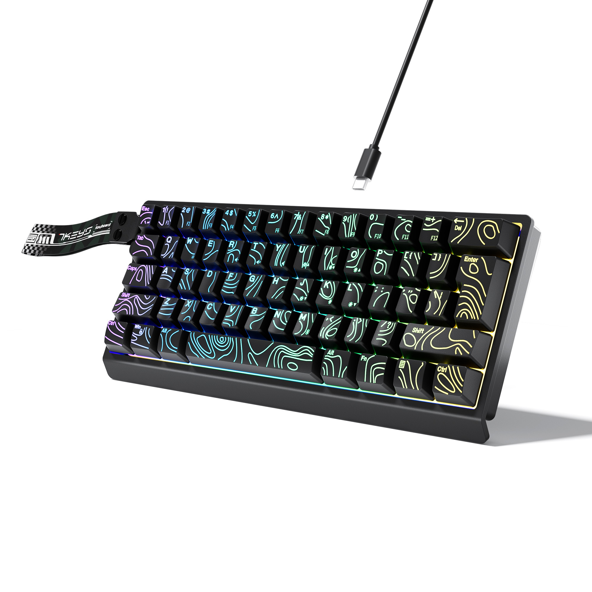 60% compact wired keyboard wit - مراجعة Gaming Keyboard Blue Switches وسعره