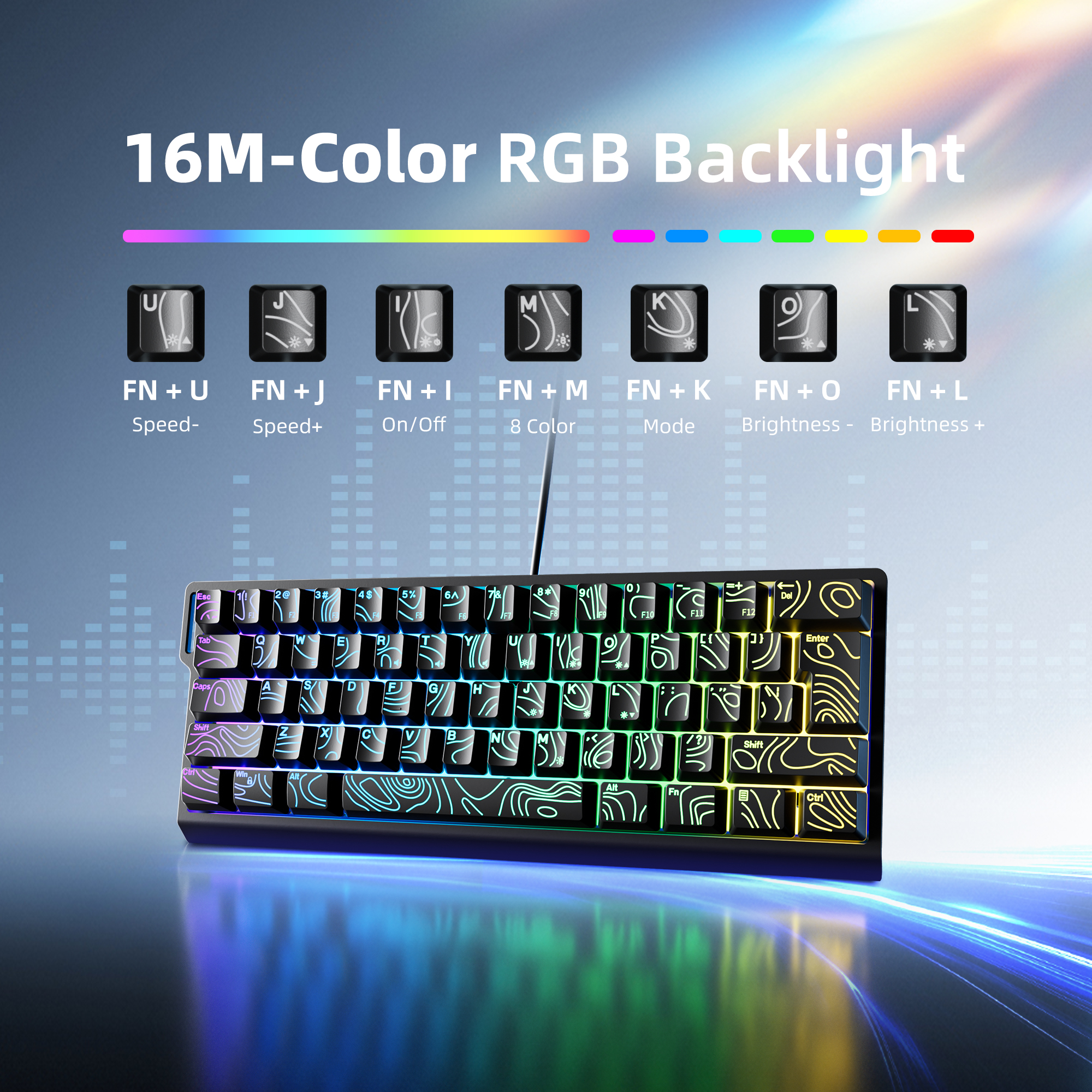 60% compact wired keyboard wit - مراجعة Gaming Keyboard Blue Switches وسعره