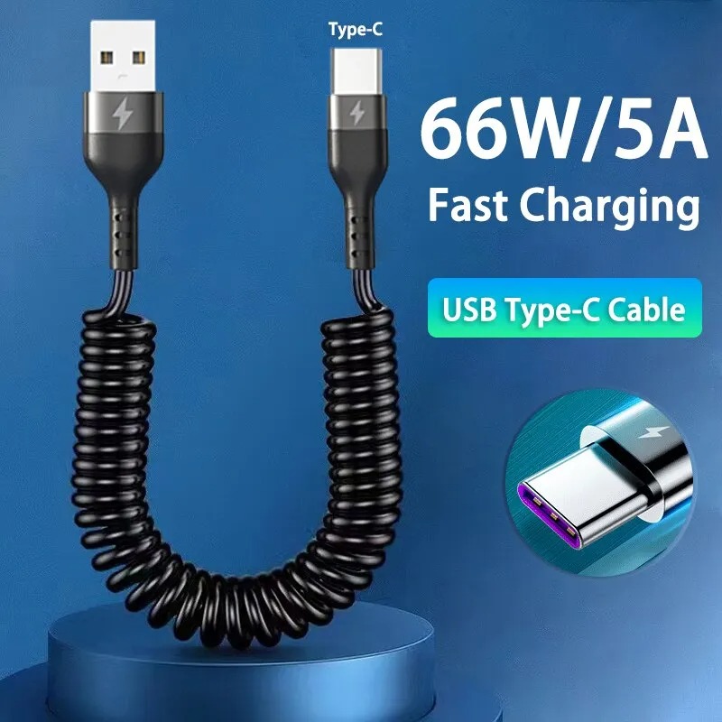 5A Fast Charging Coiled USB C  - مراجعة Coiled Usb Cable وسعره