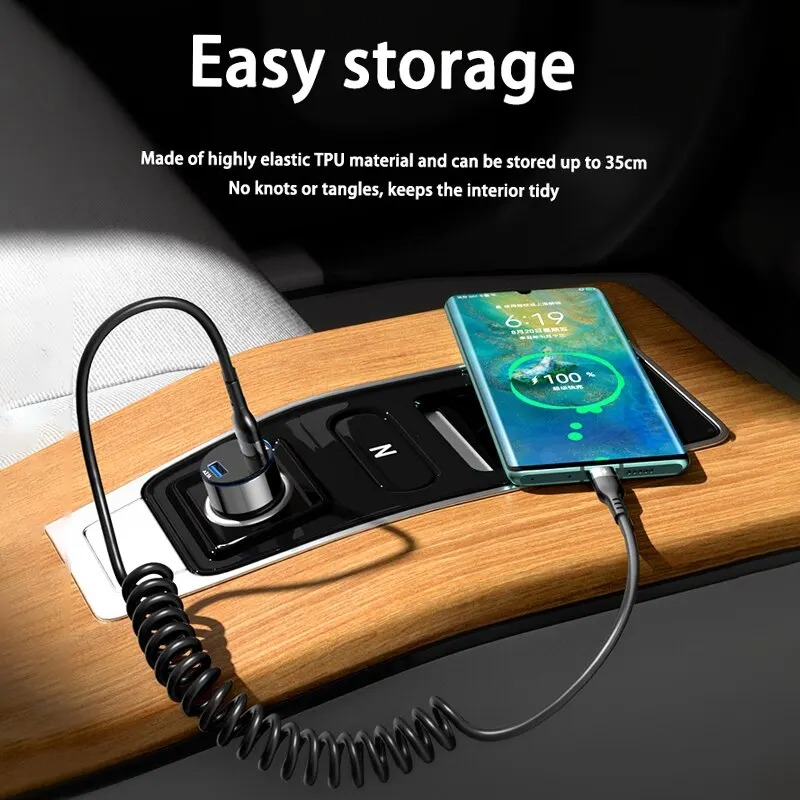 5A Fast Charging Coiled USB C  - مراجعة Coiled Usb Cable وسعره