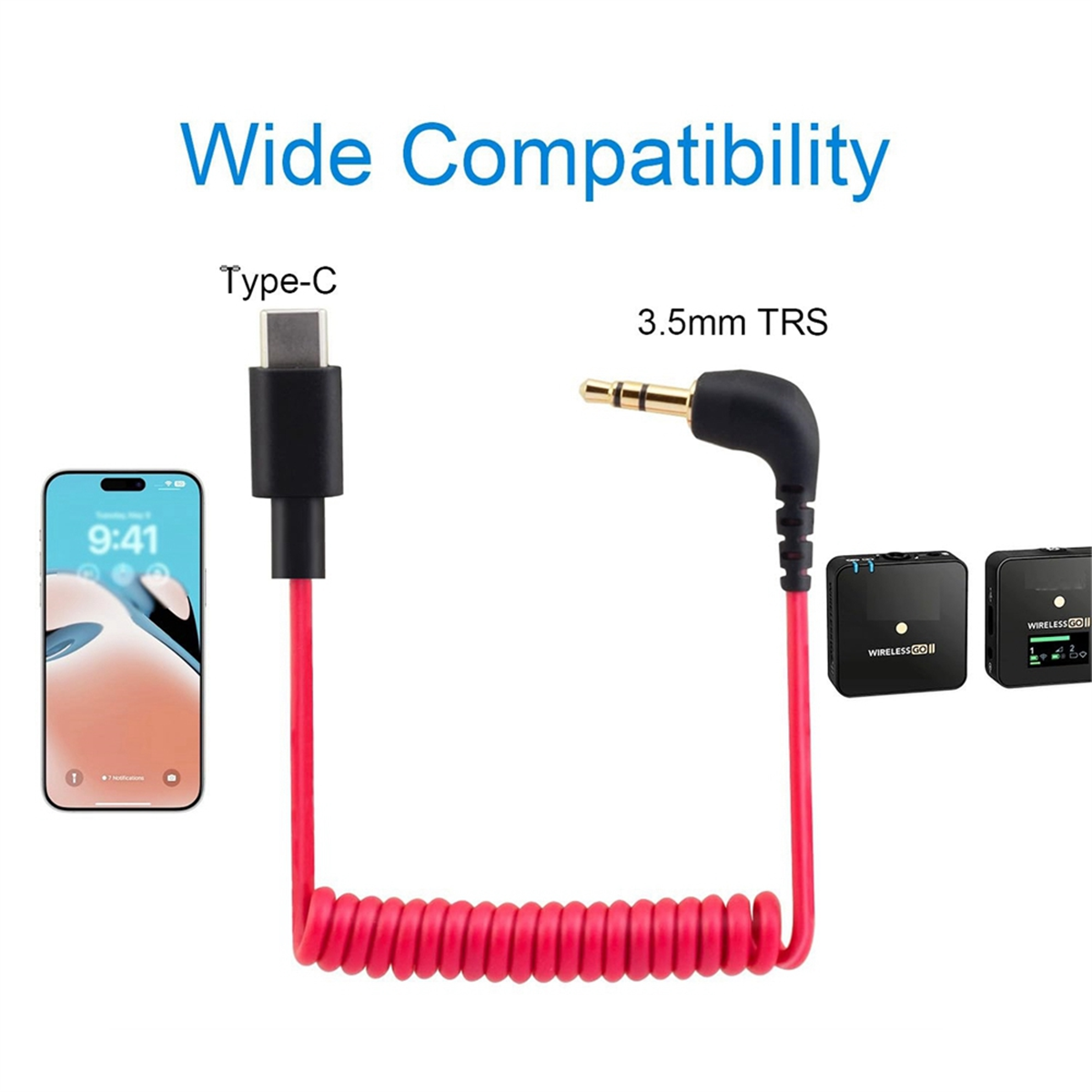 USB C to 3.5mm Cable for RODE  - مراجعة Coiled Usb Cable وسعره