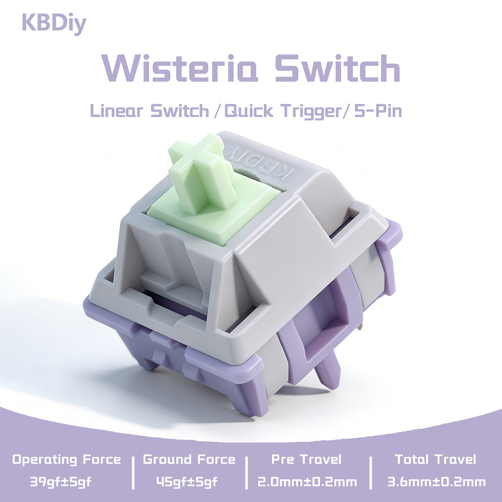 KBDiy Linear Switch Wisteria 5 - مراجعة Keyboard Lube Kit وسعره