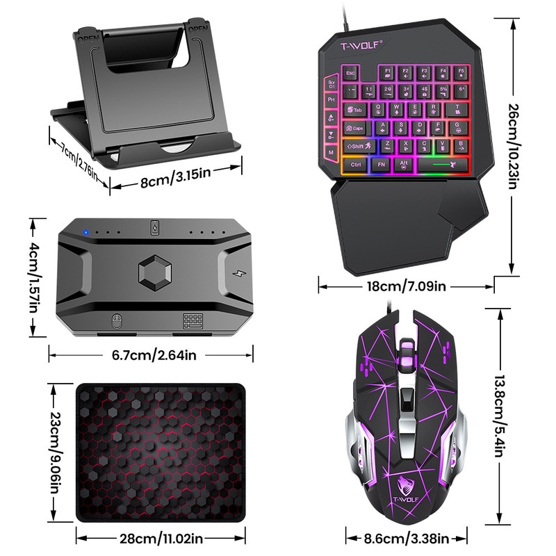 T-Wolf Tf950 5 In 1 One Handed - مراجعة Keyboard Mouse Bundle Gaming وسعره