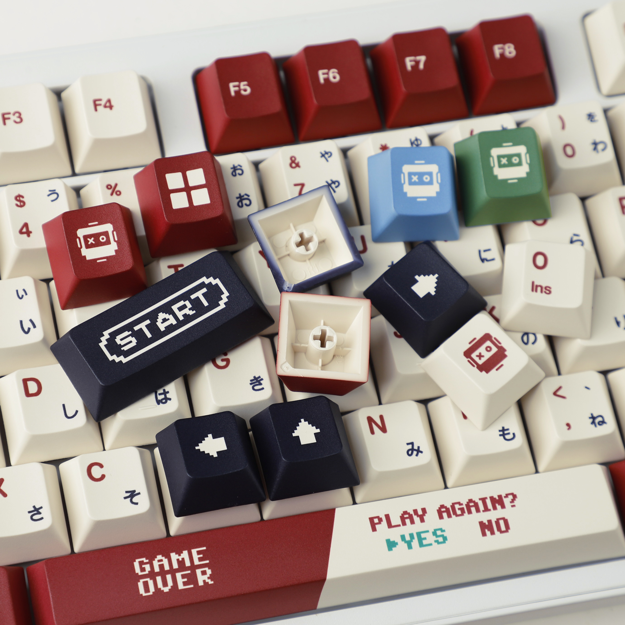 Gameboy Retro Red Beige Dye Su - مراجعة Gaming Keyboard Tkl وسعره