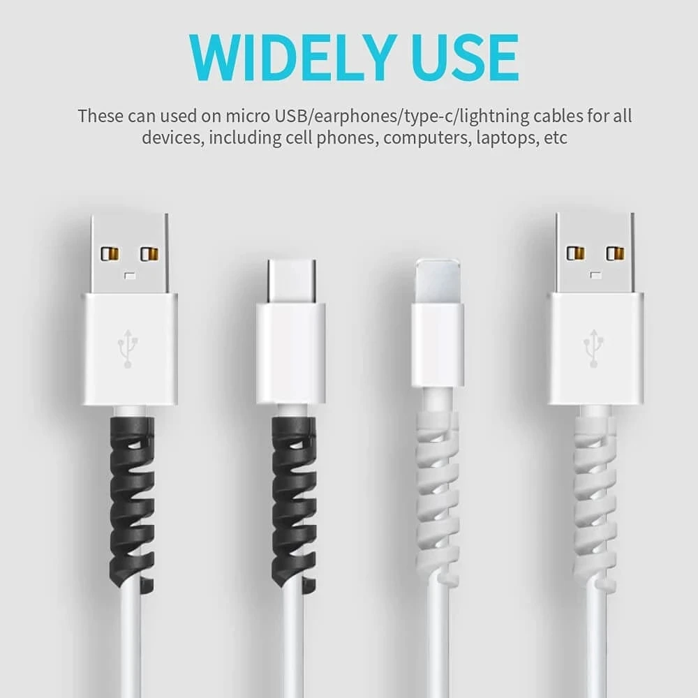 6/10/12/20pcs  Protector Silic - مراجعة Coiled Usb Cable وسعره