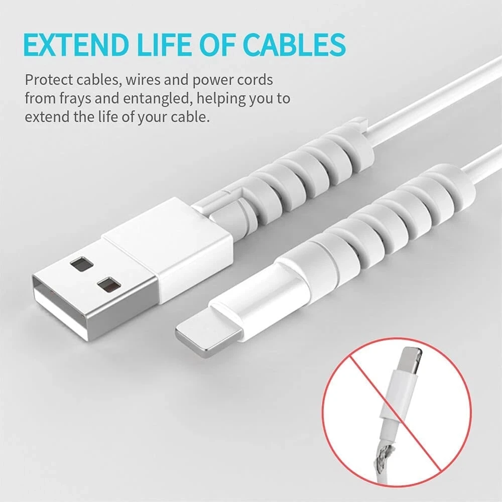 6/10/12/20pcs  Protector Silic - مراجعة Coiled Usb Cable وسعره