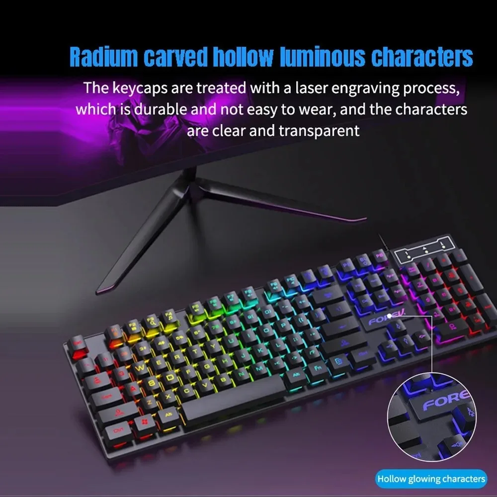 104 key Backlit Mechanical Key - مراجعة Keyboard Mouse Bundle Gaming وسعره
