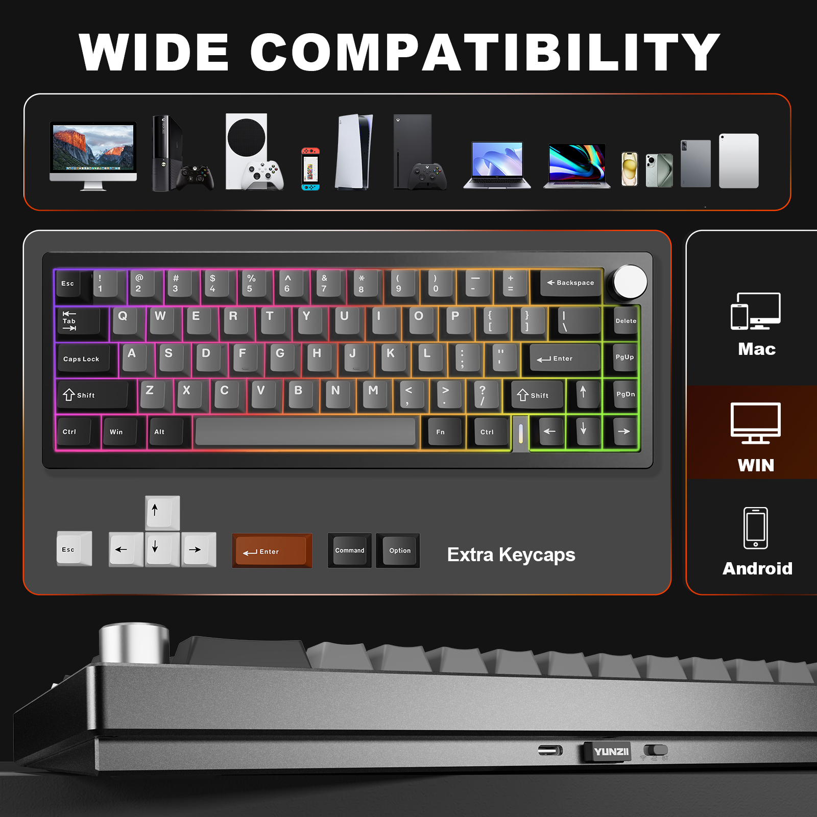 YUNZII AL68 Black QMK/VIA Mech - مراجعة Gaming Keyboard Mobile وسعره