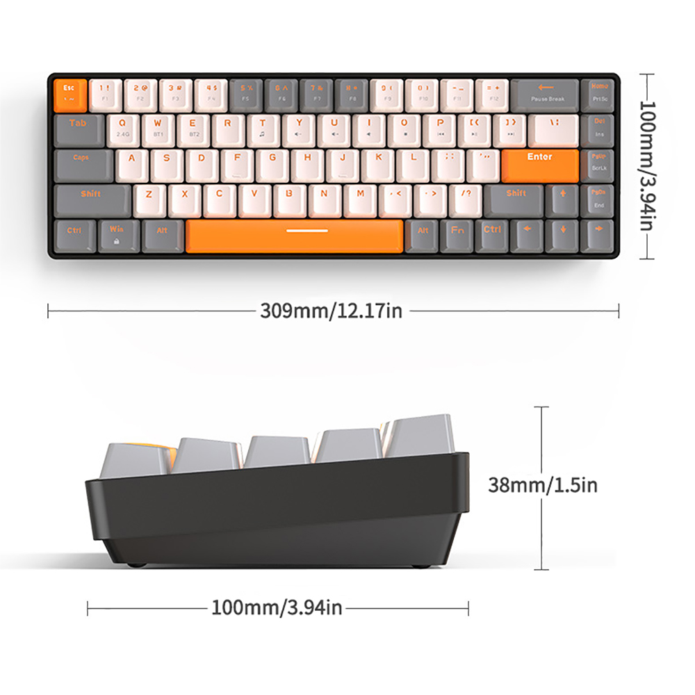 65% Wireless Mechanical Keyboa - مراجعة Gaming Keyboard Blue Switches وسعره