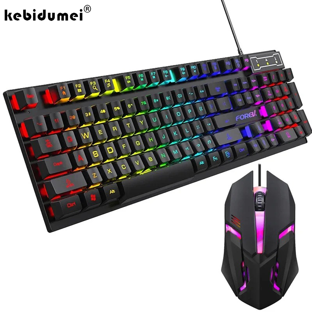 Kebidumei 104 key Backlit Mech - مراجعة Keyboard Mouse Bundle Gaming وسعره