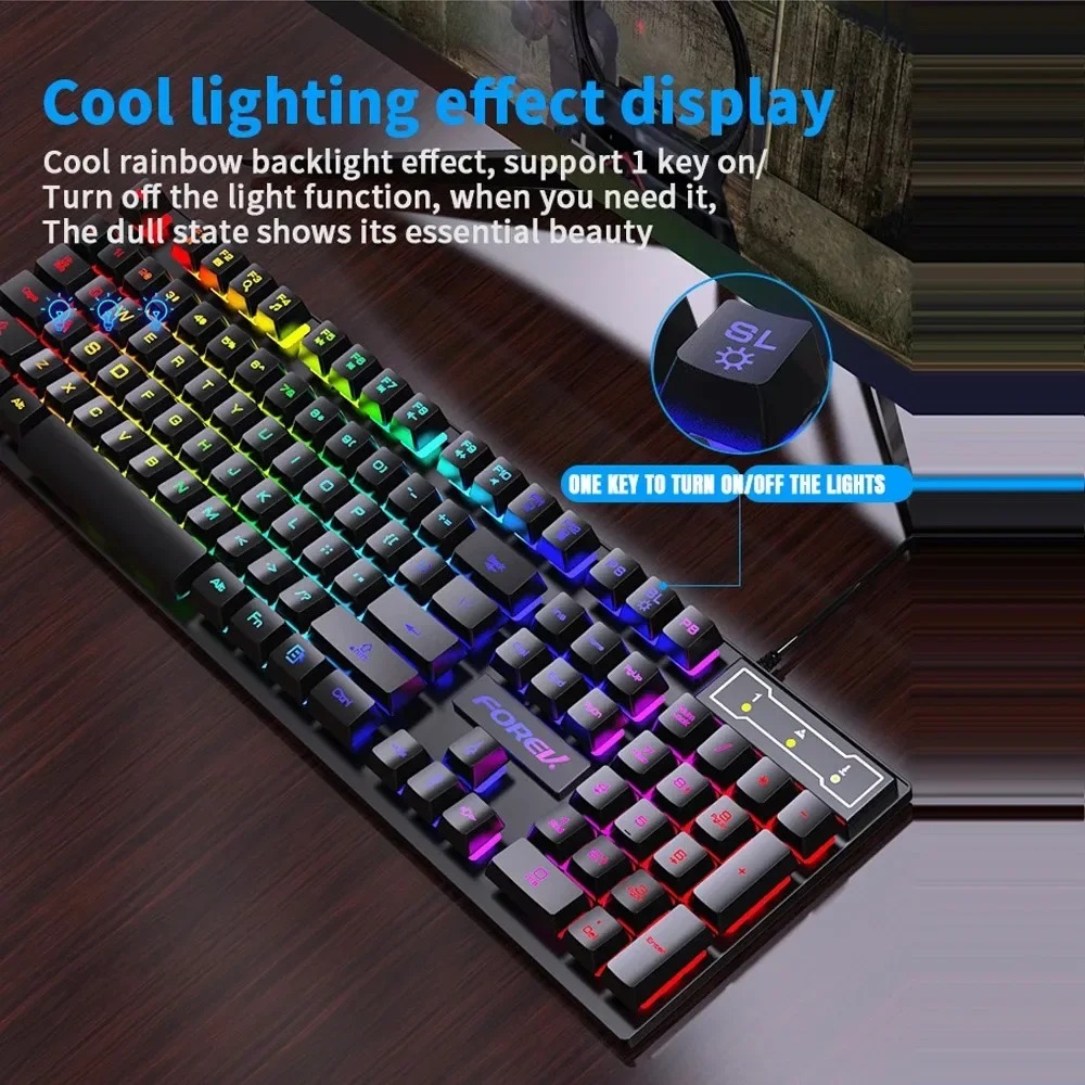 Kebidumei 104 key Backlit Mech - مراجعة Keyboard Mouse Bundle Gaming وسعره
