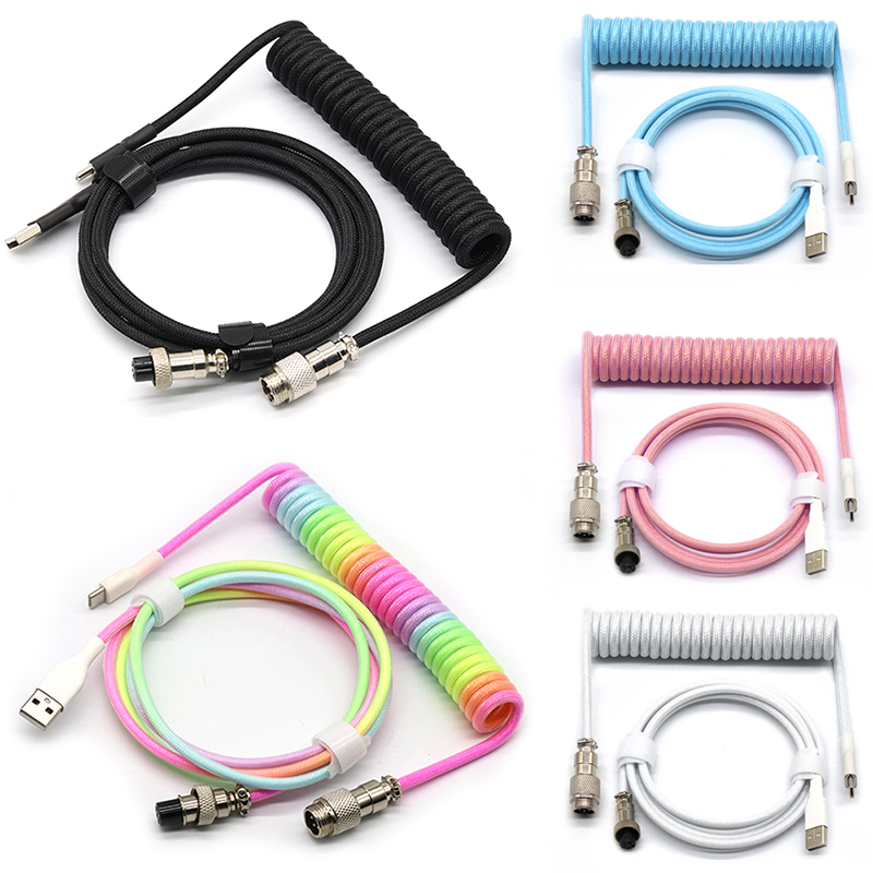 USB Type C Mechanical Keyboard - مراجعة Coiled Usb Cable وسعره